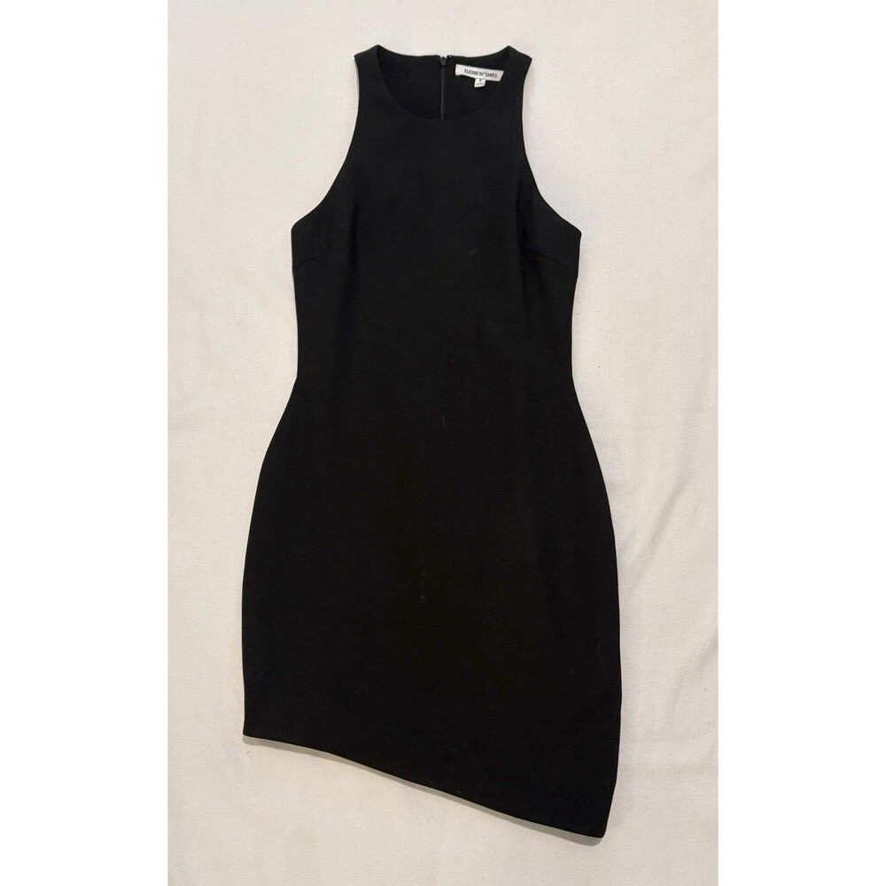 Elizabeth & James Women Bodycon Mini Dress Black High Neck Sleeveless Size 6